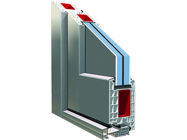 PVC profil 76 z ALU oblogo in 3D pragom
